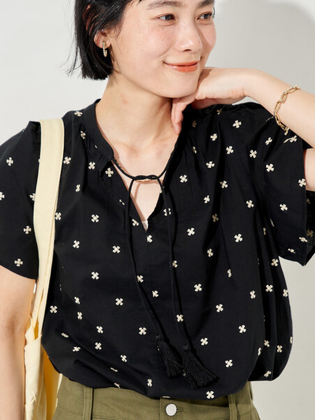 [30%off] 印度棉刺繡寬袖上衣