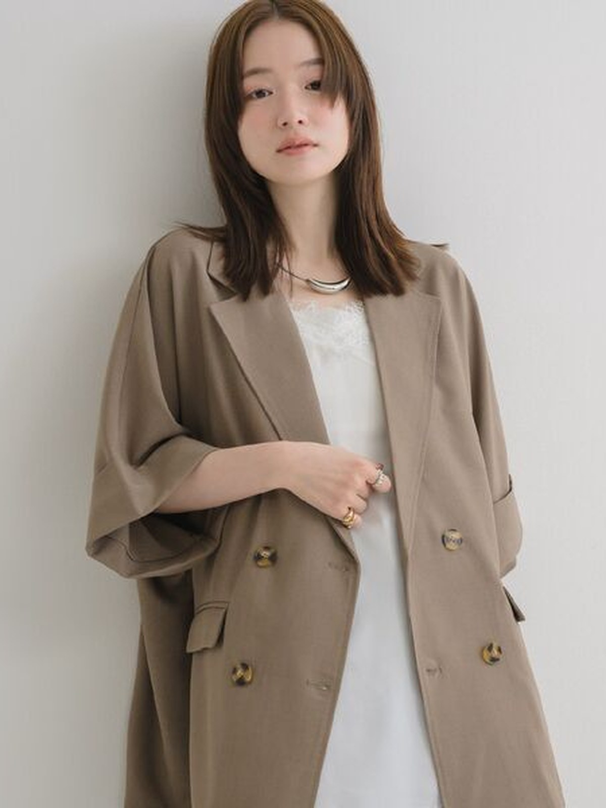 Retro Girl 雙排扣半袖西外