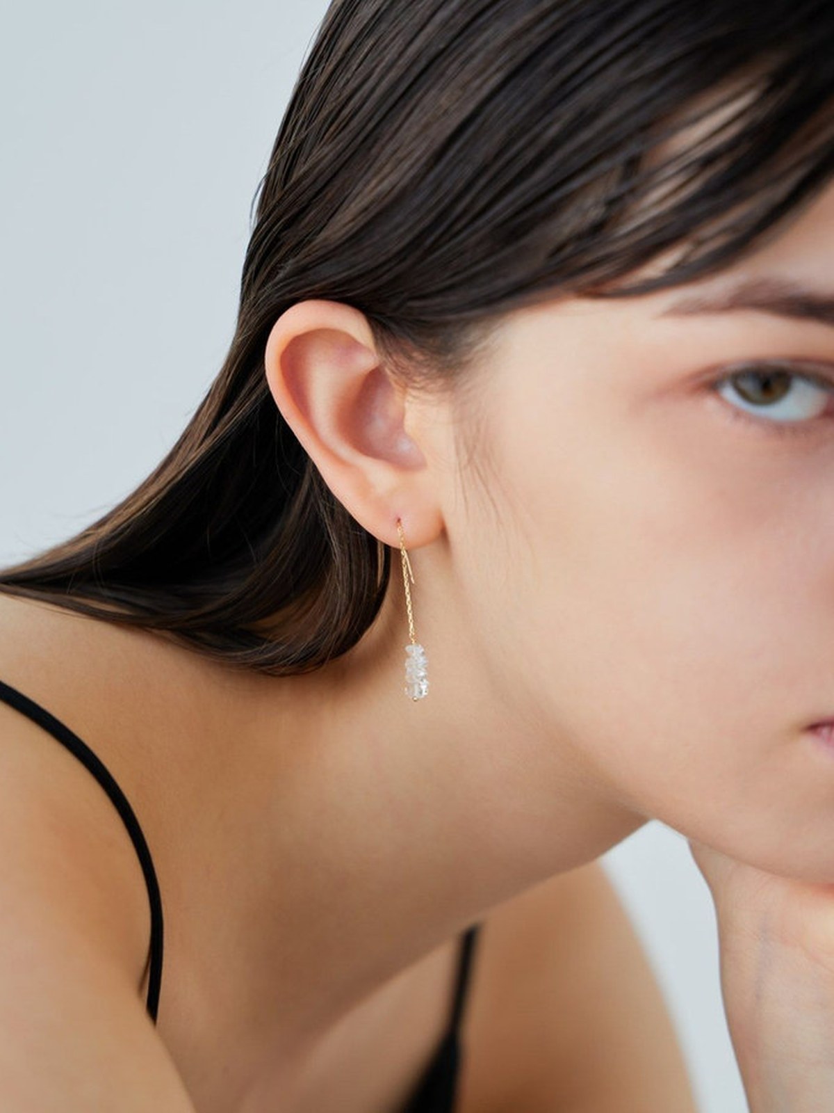 ete K18YG 石英耳環