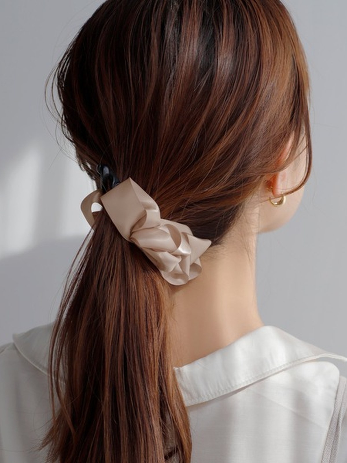 ANEMONE 蓬鬆緞帶香蕉夾/髮夾