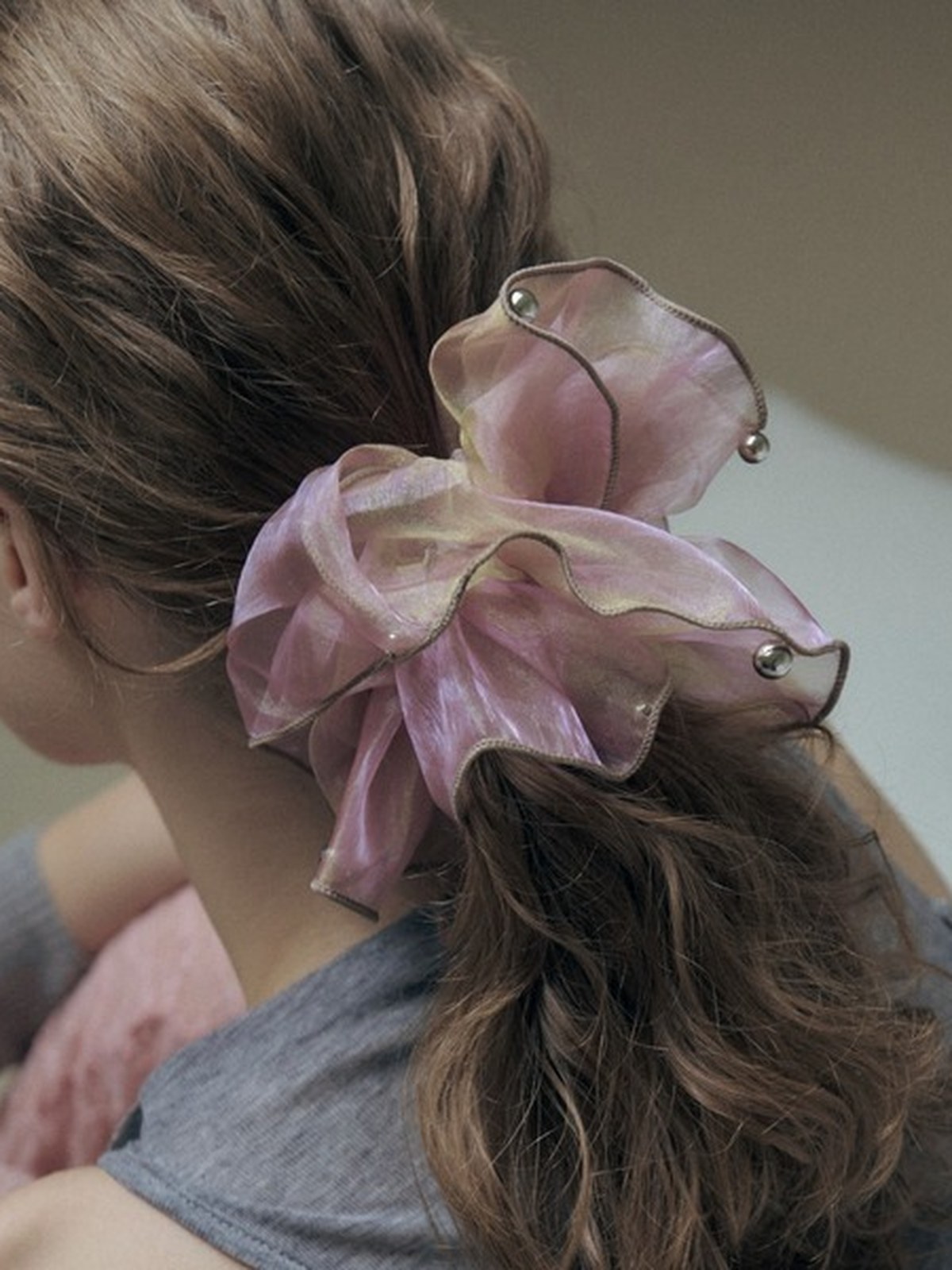 GOLDY 珍珠透明大髮圈