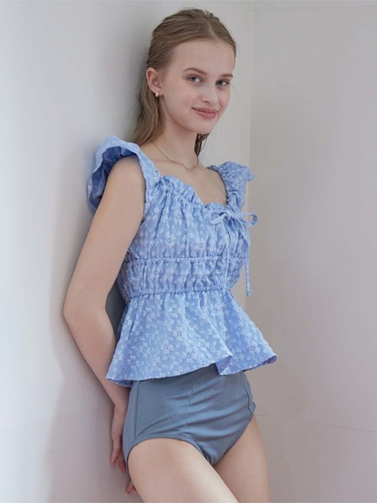SEA DRESS 荷葉邊造型泳衣3件組